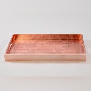 Traybonne Rectangular Rose Gold Lacquered Wooden Tray